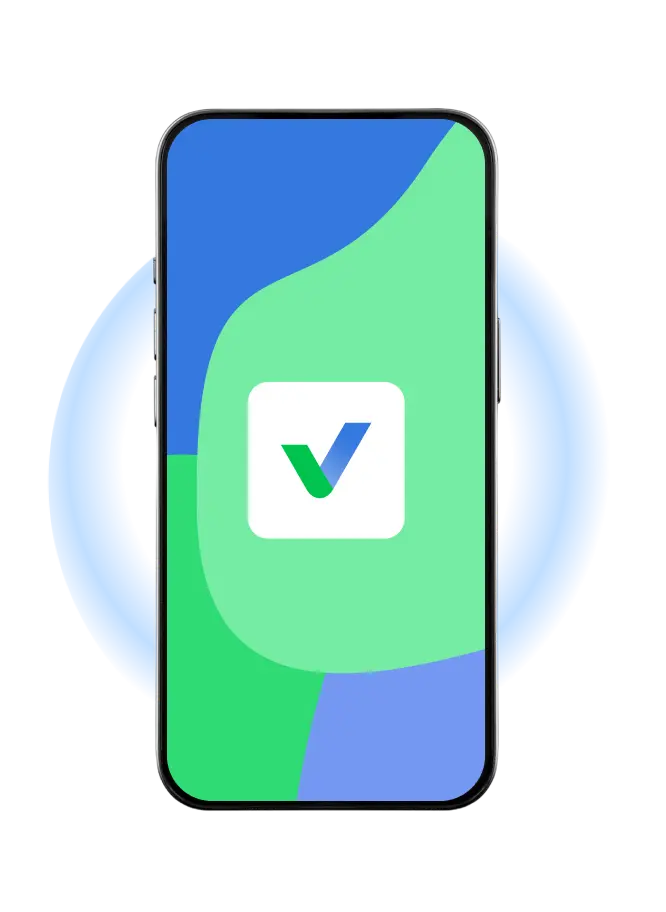 mobile phone with Virufy's logo